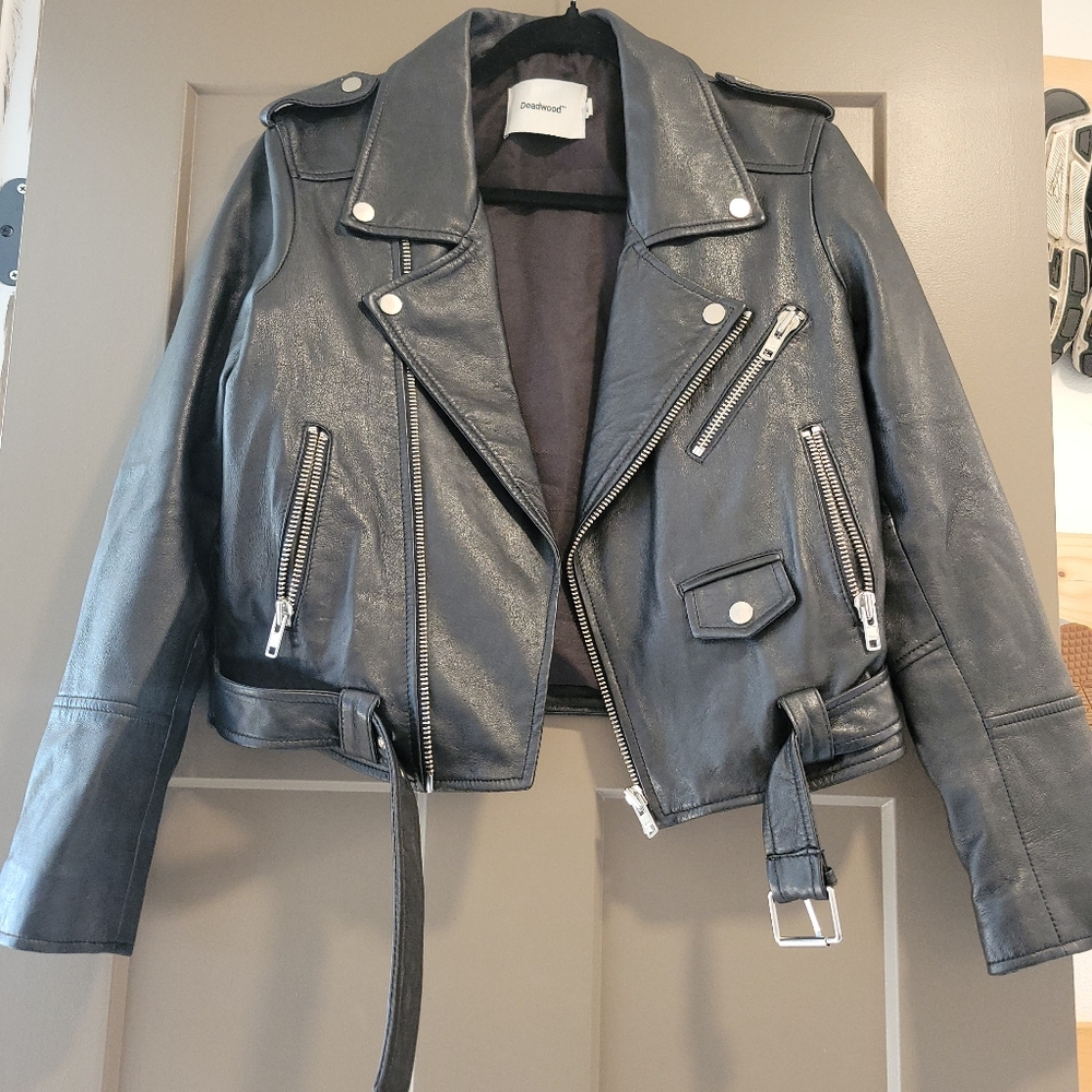 Designer Black Leather Biker Jacket